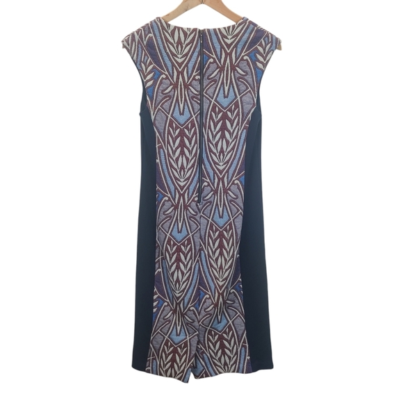 Anthropologie HD in Paris Cleo Jacquard Sheath Dress Blue Sleeveless Size S - Picture 2 of 12